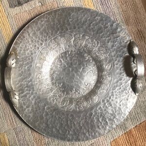Hammered aluminum serving tray